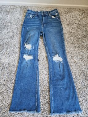 Idyllwind Miranda Lambert Distressed Flare Jeans Size 8 Raw Hem